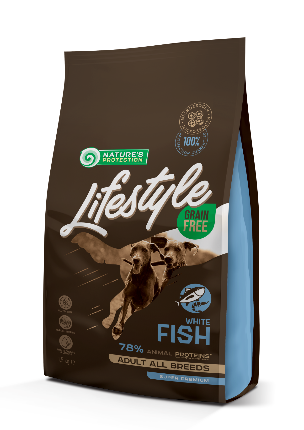 Nature's Protection Lifestyle Grain Free White fish Adult All Breeds Сухий беззерновий корм для собак усіх порід з білою