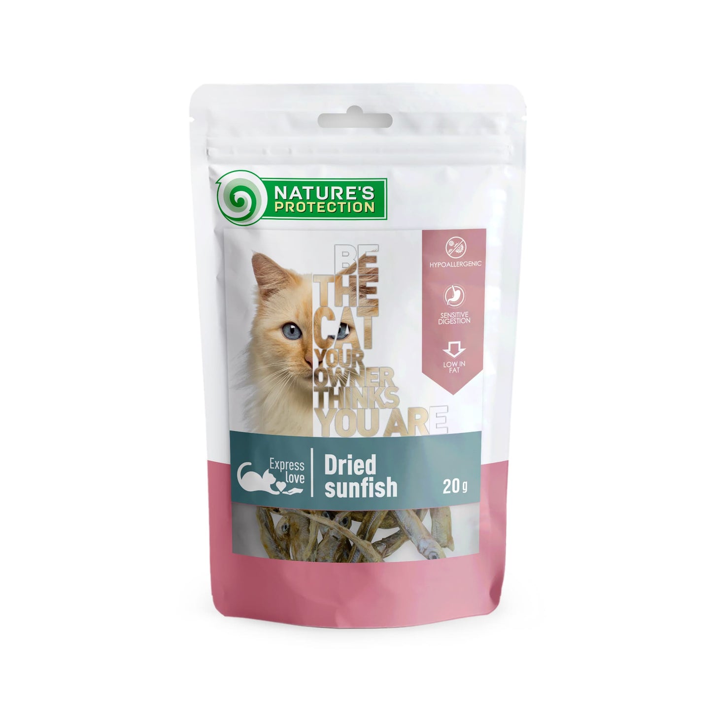 Nature's Protection Dried sunfish Ласощі для котів сушені сонячні окуні, 20 г