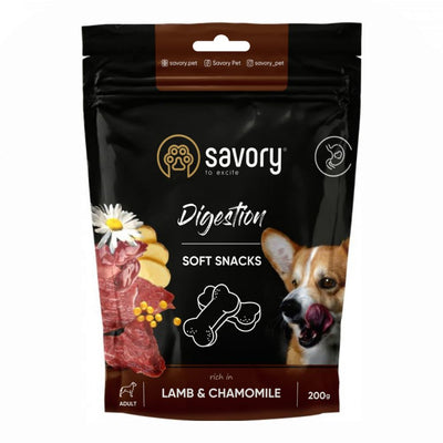 М’які ласощі Savory Digestion Lamb and Chamomile для собак усіх порід для покращення травлення з ягням та ромашкою 200 г
