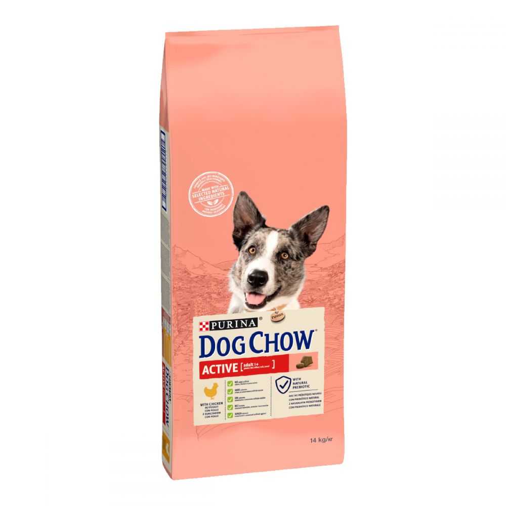 DOG CHOW Active, З куркою, Для активних та робочих сухий корм 14 кг
