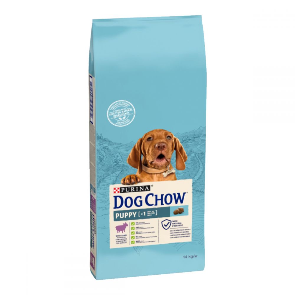 DOG CHOW Puppy, З ягням, Для цуценят, сухий корм 4×2,5 кг