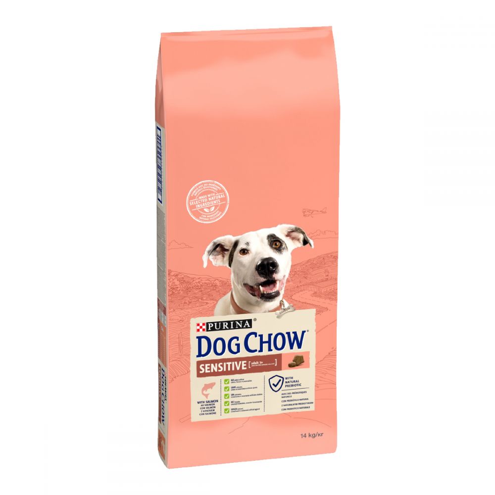DOG CHOW Sensetive, З лососем, сухий корм 4×2,5 кг