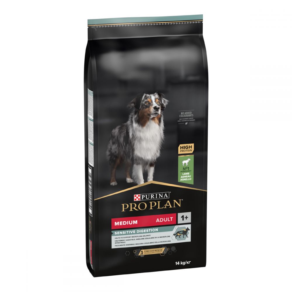 ProPlan Medium Sensitive, З ягням, Для собак сер, порід з чутливим травленням, сухий корм, 14 кг
