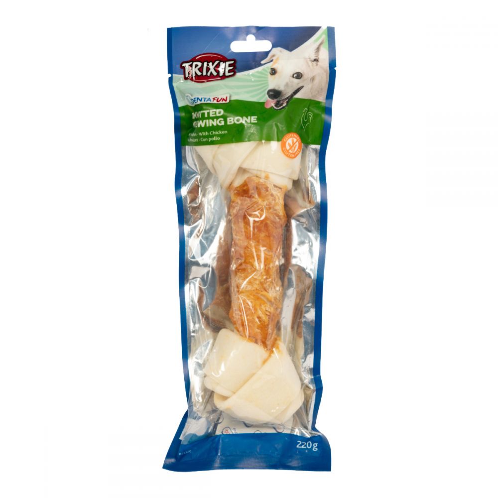 Ласощі Trixie Denta Fun для собак Кісточка для чищення зубів з куркою 25 см 220 г
