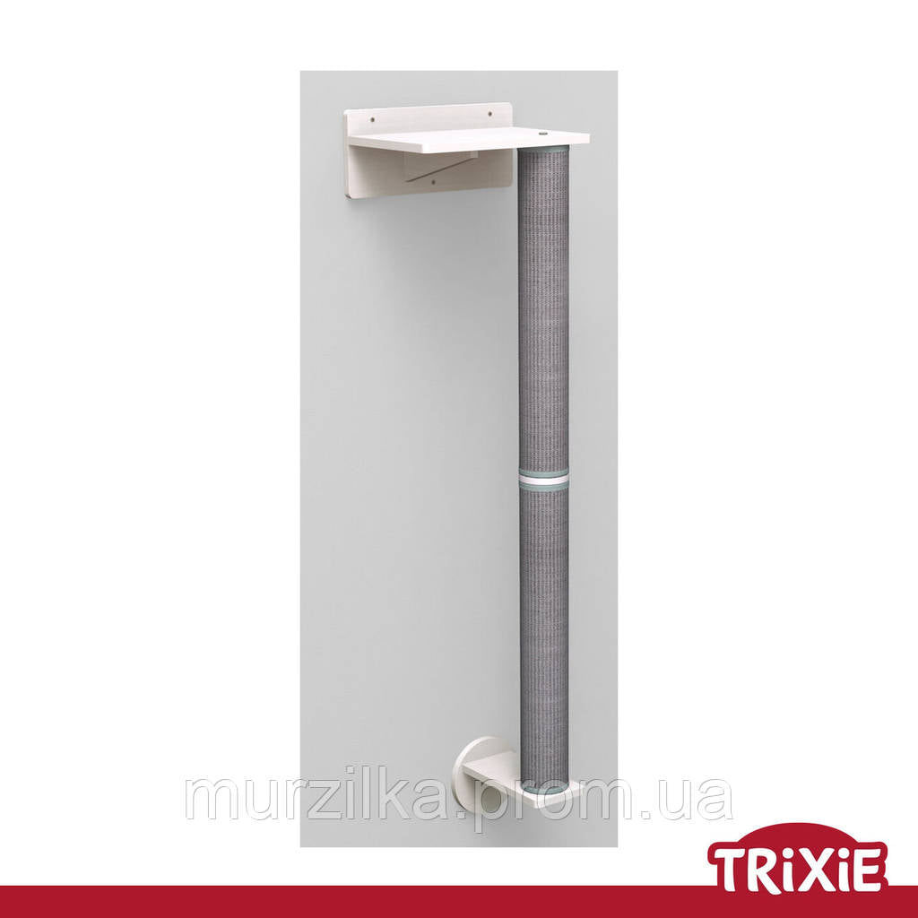 Дряпка Trixie для котів Set 1 настінна дерево/сизаль біла/сіра 35х130х25 см