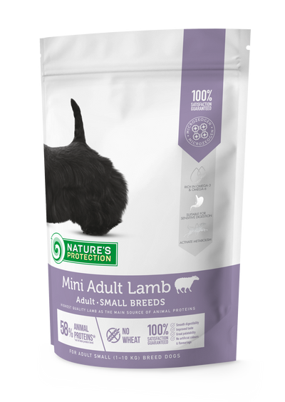 Nature's Protection Mini Adult Lamb Small Breeds Сухий корм для дорослих собак малих порід з ягням, 500 г