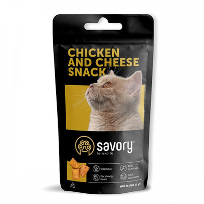 Хрумкі ласощі Savory Cats Snacks Pillows Gourmand with Chicken and Cheese для дорослих вибагливих котів подушечки з курк
