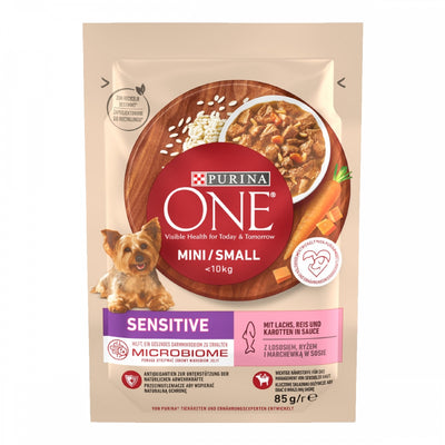Purina One Mini Sensetive, З лососем, Для дорослих собак, консерва 26×85 г