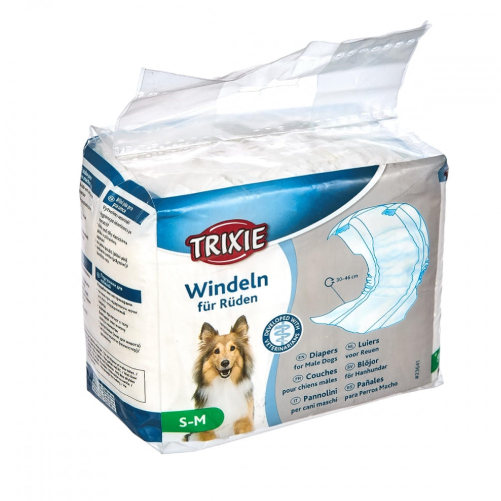 Підгузки Trixie для кобелів поліестер розмір M-L 46-60 см 12 шт