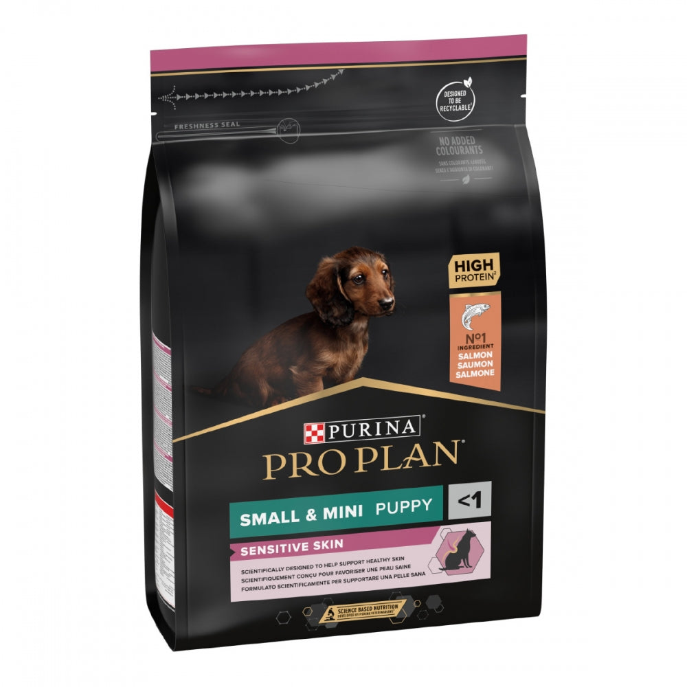 ProPlan Puppy Small&Mini, З лососем, Для цуц, малих порід з чутл, шкірою, сухий корм, 4×3 кг