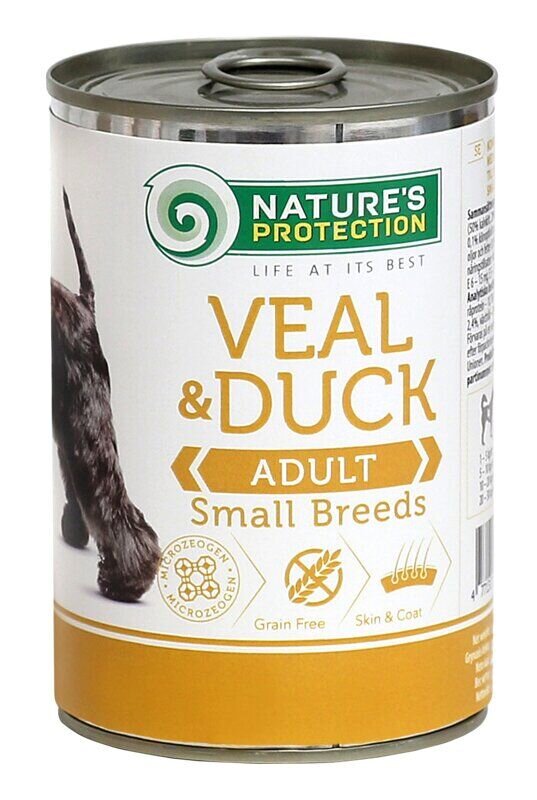 Nature's Protection Adult Small Breeds Veal & Duck Вологий корм для собак малих порід з телятиною і качкою, 400 г