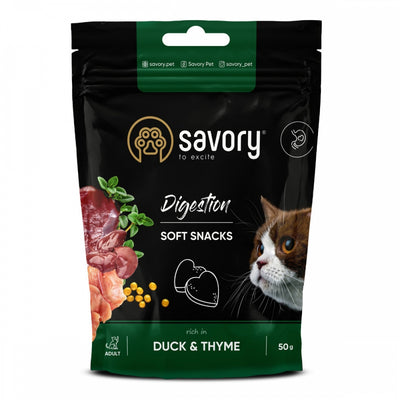 М які ласощі Savory для покращення травлення котів, качка та чебрець