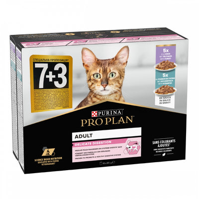 ProPlan Delicate, Індичка та океанічна риба, Для котів з чутливим травленням, Мультипак 4UA