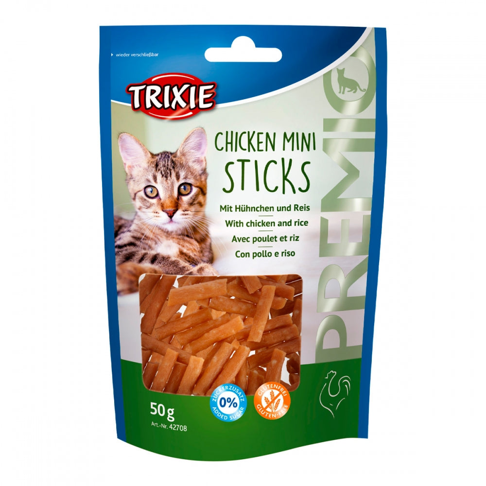 Ласощі Trixie Premio Chicken Mini Sticks для котів мініпалички з куркою та рисом 50 г