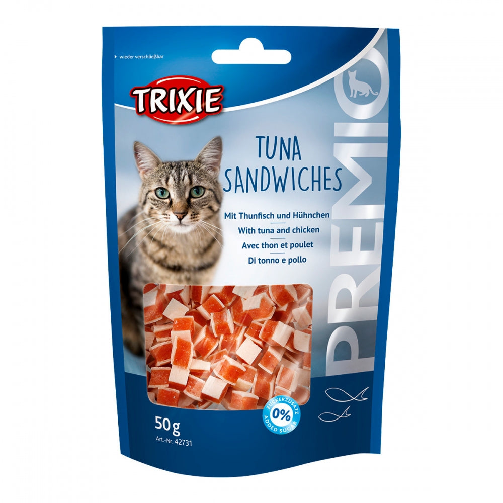 Ласощі Trixie Premio Tuna Sandwiches для котів кубики з тунцем і куркою 50 г