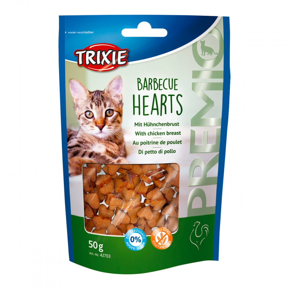 Ласощі Trixie Premio Barbecue Hearts with Chicken Breast для котів сердечка з куркою 50 г