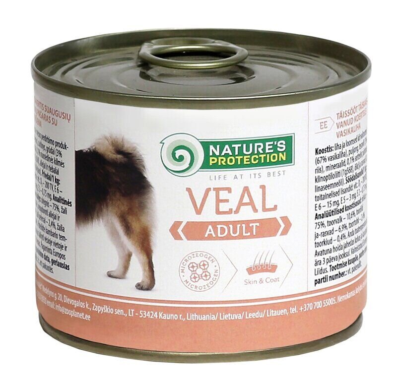 Nature's Protection Adult Veal Вологий корм для собак з телятиною, 200 г