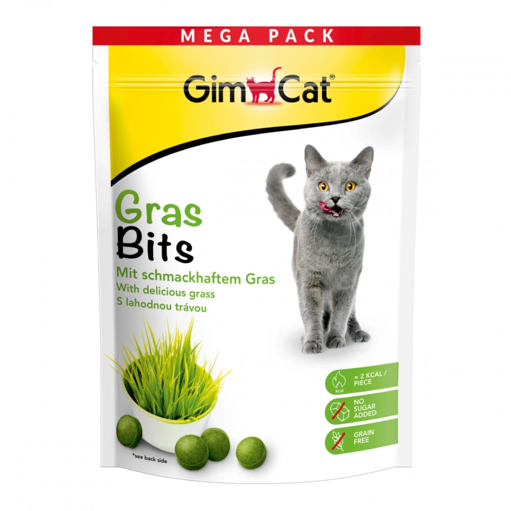 Вітамінізовані таблетки GimCat Gras Bits для котів усіх порід трав яні кульки 425г пауч