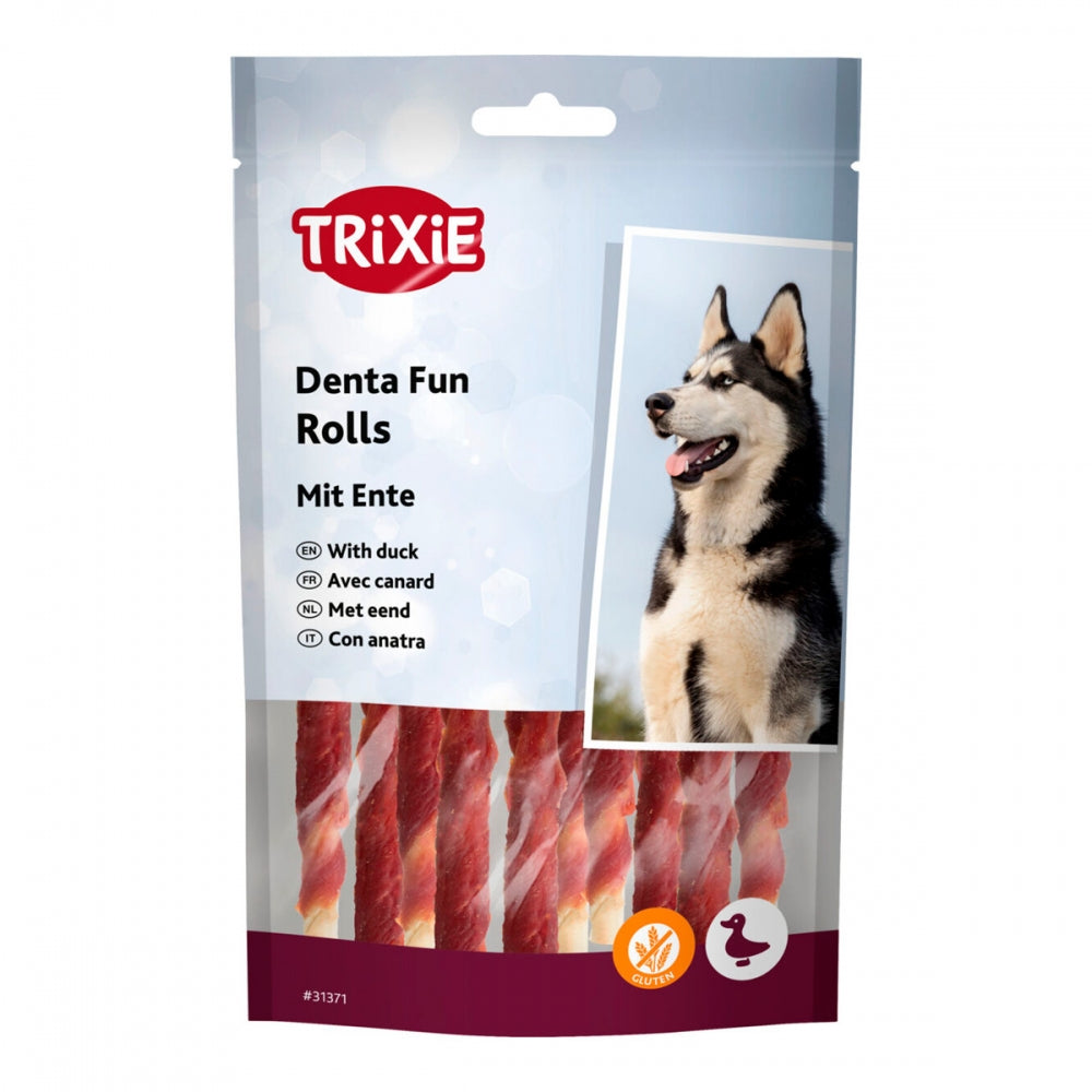 Ласощі Trixie Denta Fun Rolls with Duck для собак Паличка для чищення зубів з качкою 12 см 80 г 10 шт