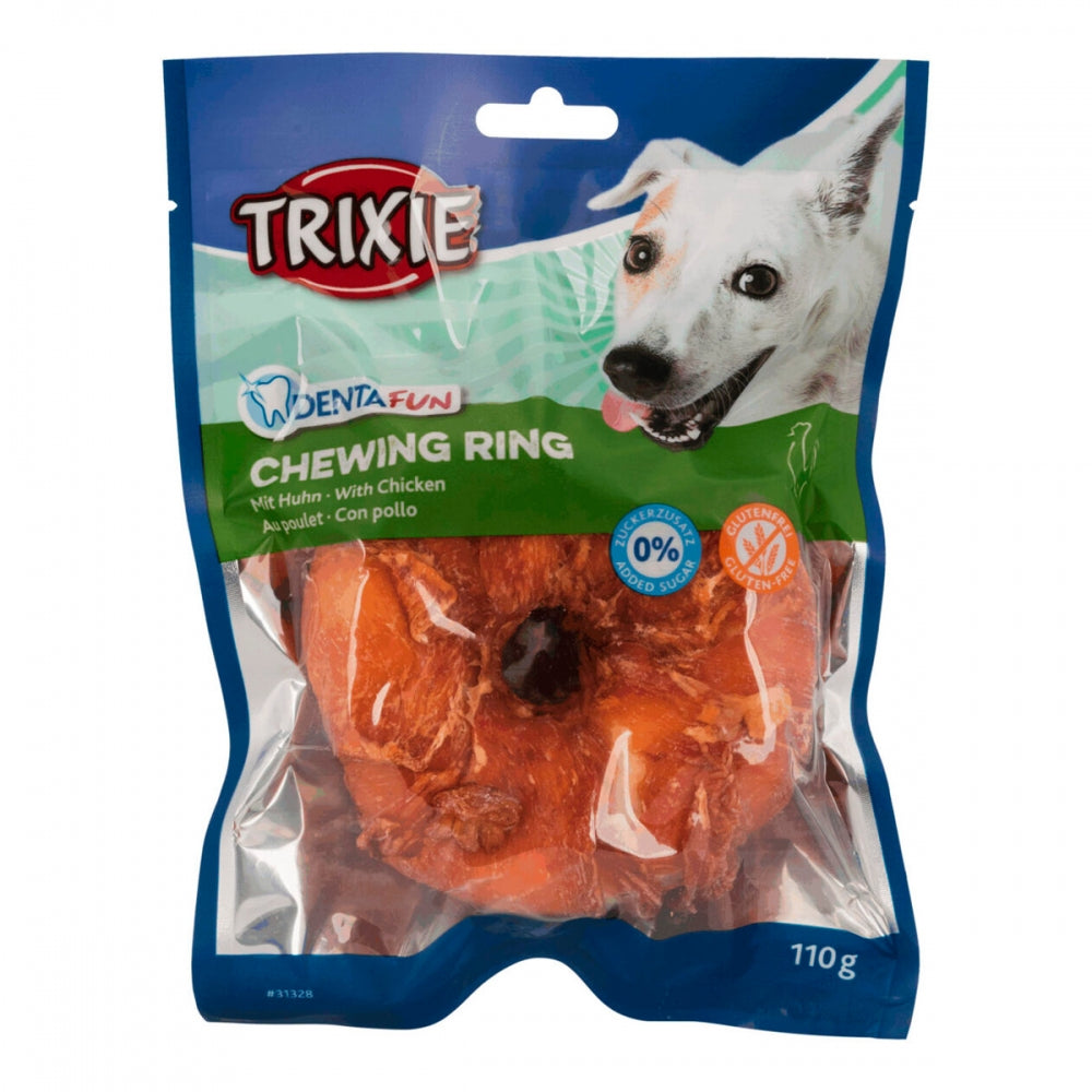 Ласощі Trixie Denta Fun для собак Кільце для чищення зубів з куркою 6 см 110 г 2 шт