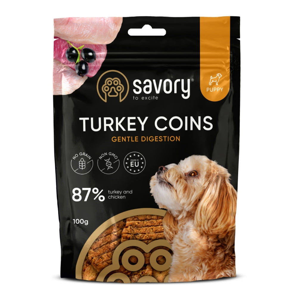 Джерки Savory Puppy Coins With Turkey монетки для цуценят з індичкою 100 г