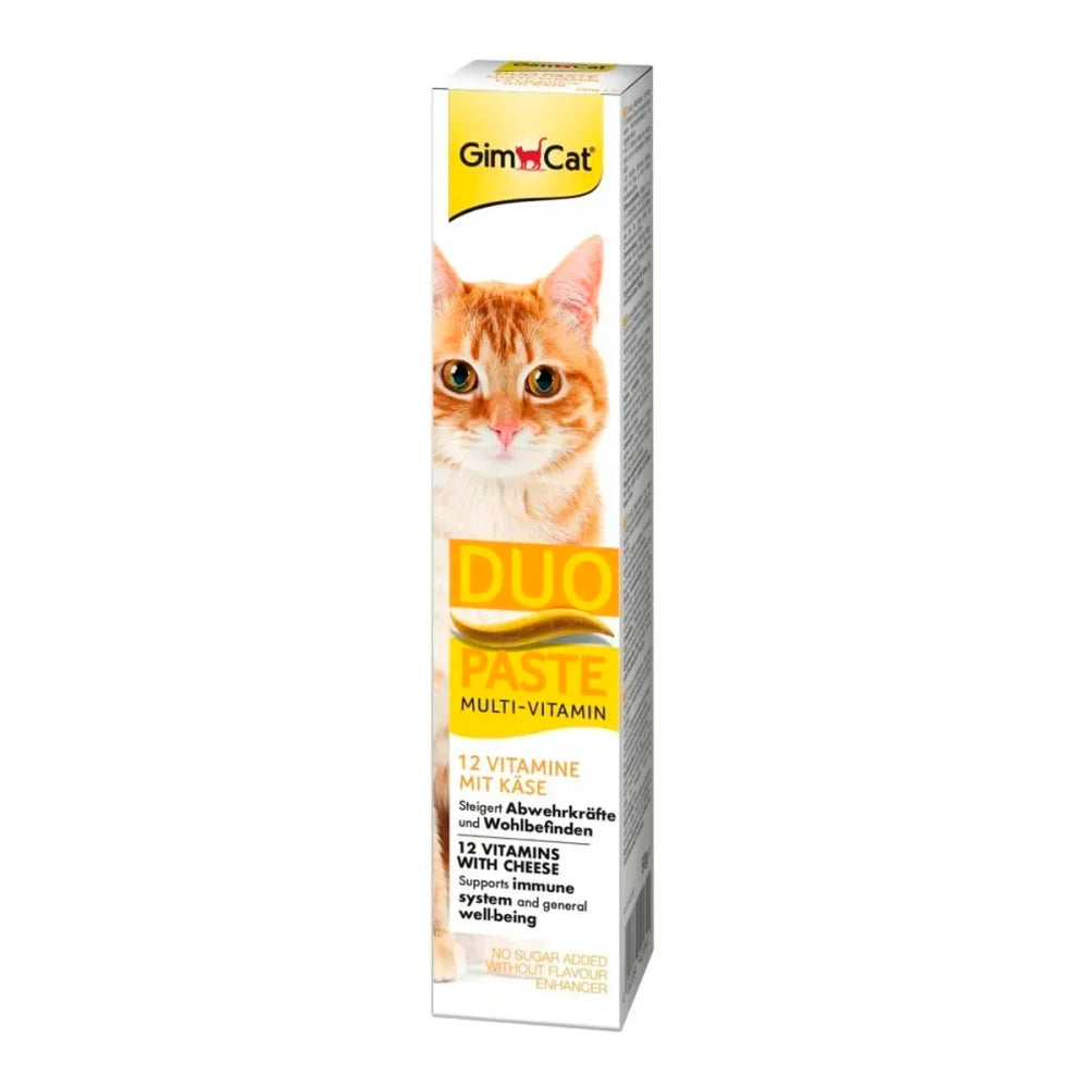 Паста GimCat DUO PASTE Multi-vitamin 12 vitamins with cheese для котів усіх порід 12 вітамінів та сир 50г