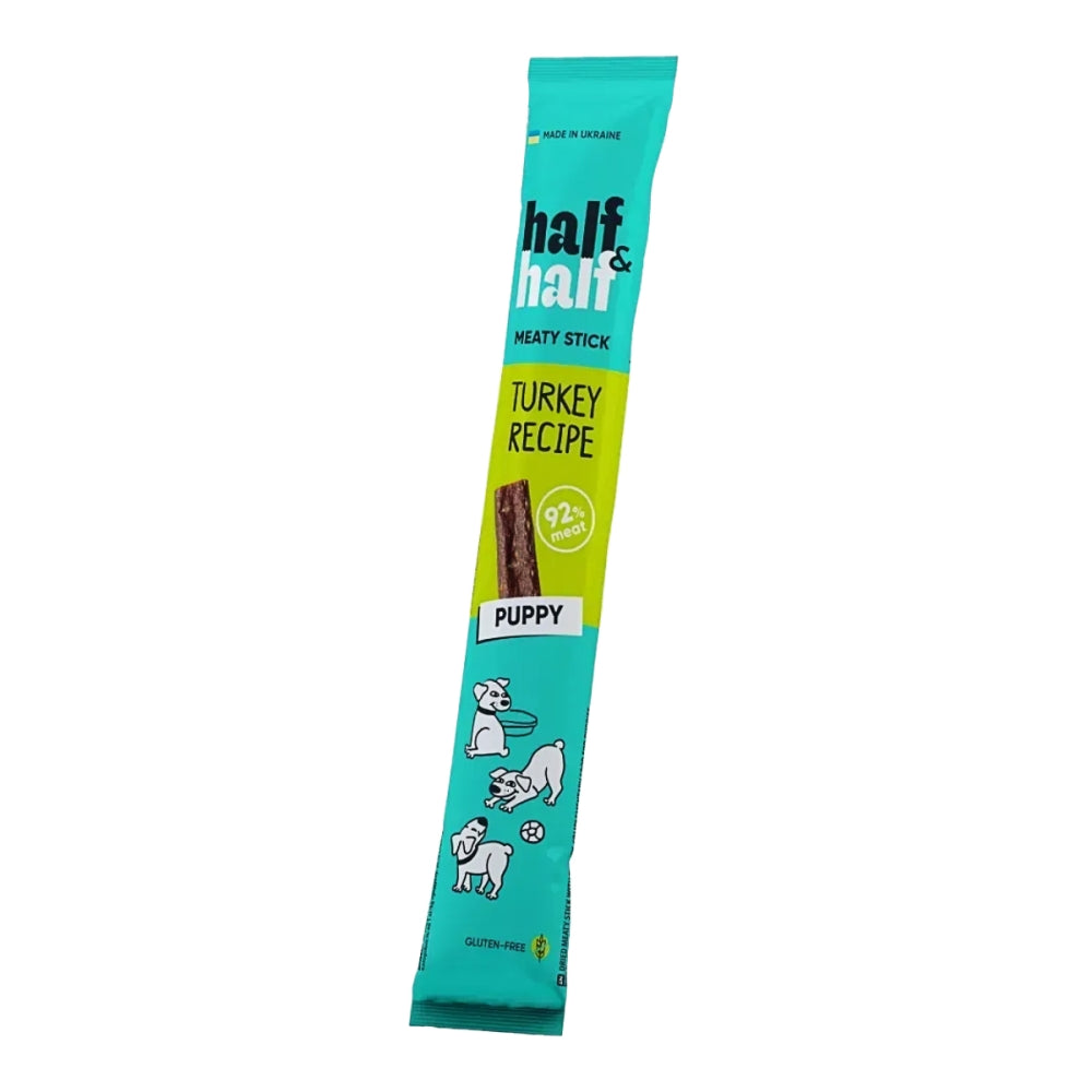 Ласощі Half&Half м’ясна паличка з індичкою, для цуценят, 12 г