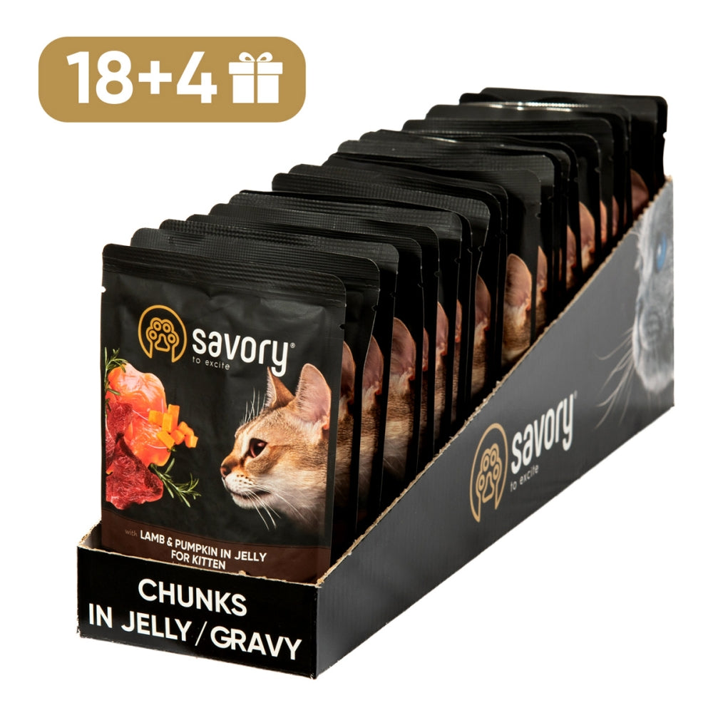 Корм вологий Savory Kitten Pouch Lamb and Pumpkin in Jelly для кошенят з ягням та гарбузом у желе 85 г
