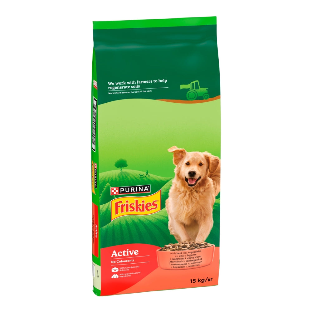 Friskies Active, З яловичиною, Для дорослих активних собак, сухий корм 15 кг