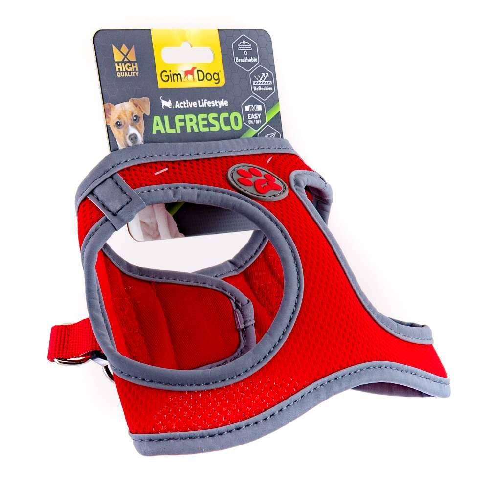 Шлея GimDog для собак ALFRESCO червона сітка M