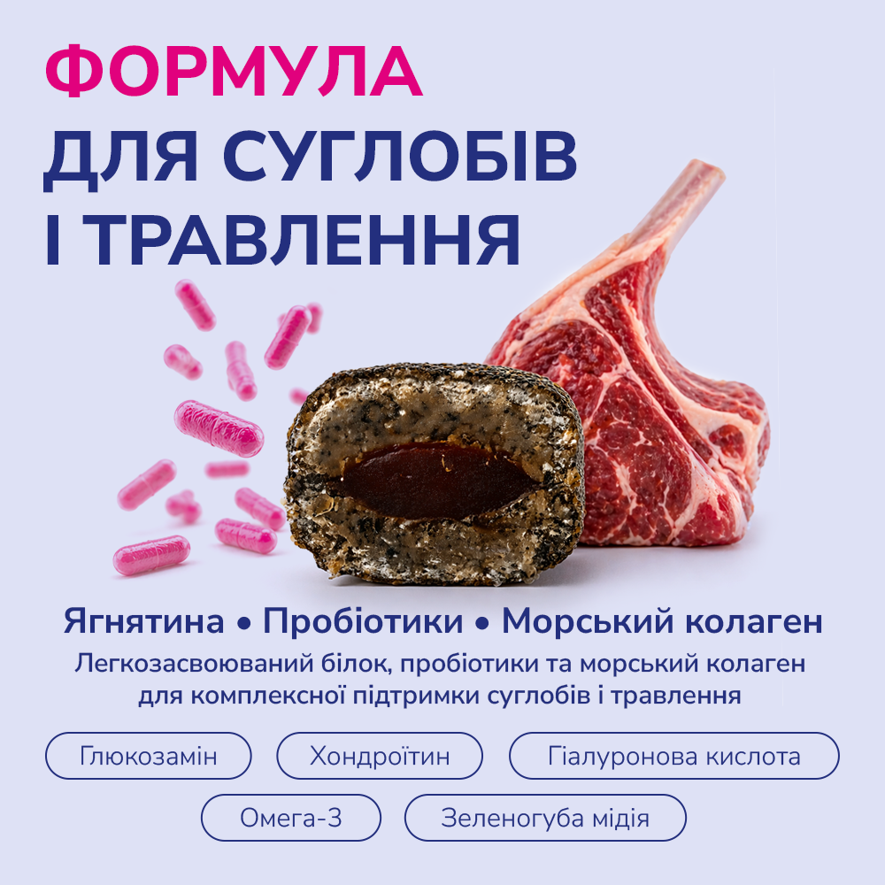 LK Baits Pet Nutrigel Lamb S-M Функціональні ласощі для собак для суглобів з ягням і пробіотиками (Ø 15 мм), 150 г