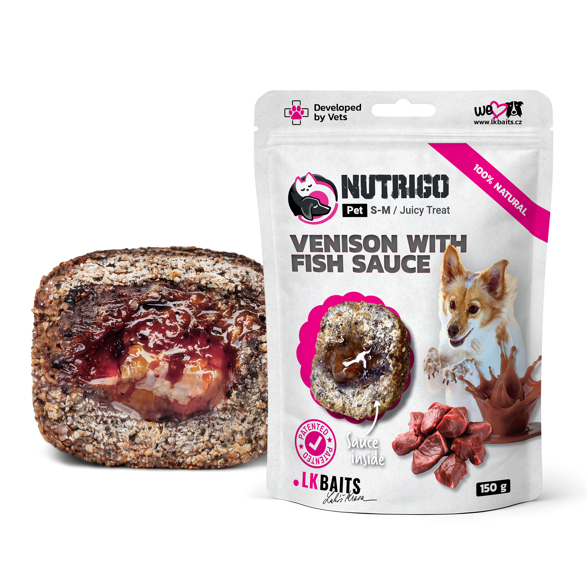 LK Baits Pet Nutrigo Treat Game Функціональні ласощі для собак з олениною та рибним соусом (Ø 12 мм), 150 г