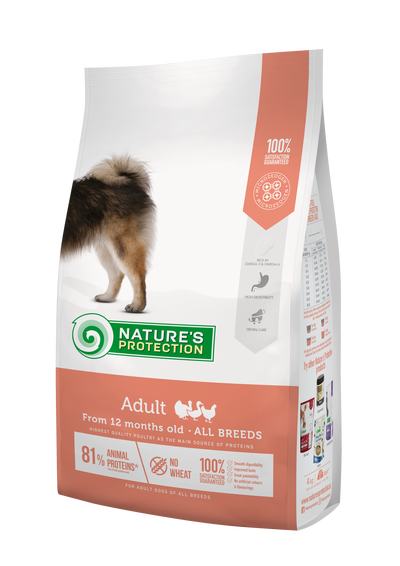 Nature's Protection Adult All Breeds Сухий корм для дорослих собак усіх порід з м'ясом птиці, 12 кг