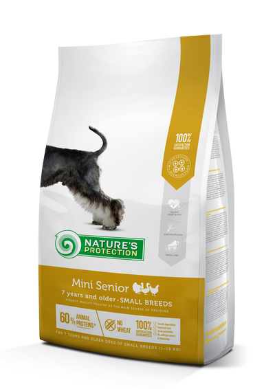 Nature's Protection Mini Senior Small Breeds Сухий корм для літніх собак від 7 років малих порід з м'ясом птиці, 2 кг