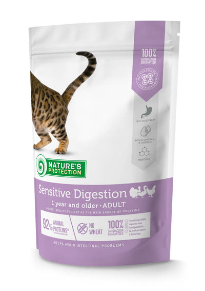 Nature's Protection Sensitive Digestion Сухий корм для дорослих котів з чутливим травленням, 400 г