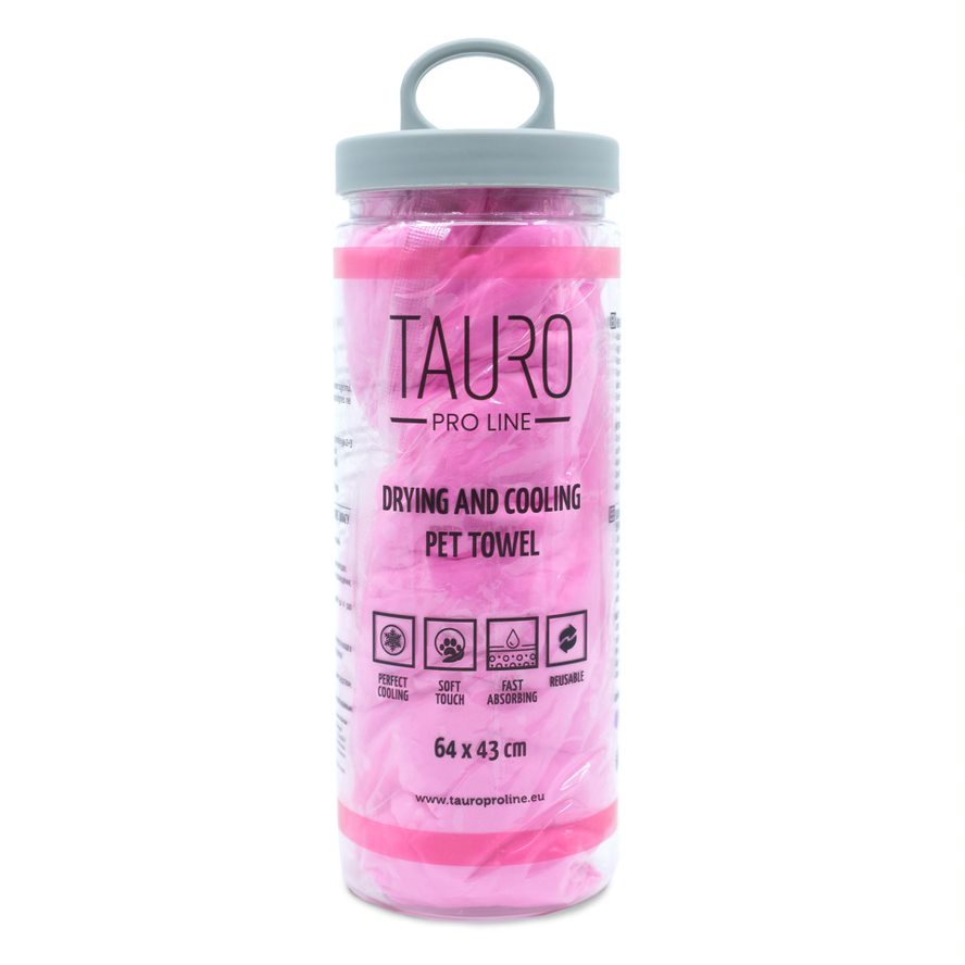 Tauro Pro Line Рушник для сушки та охолодження тварин 64 х 43 см рожевий