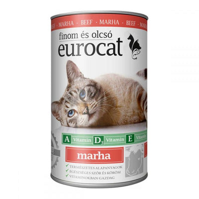 Корм вологий EuroCat Beef для котів шматочки в желе з яловичиною 415 г