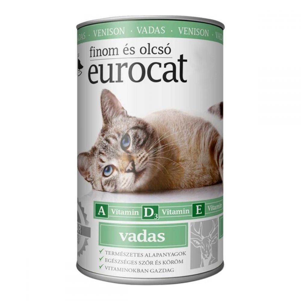 Корм вологий EuroCat Venison для котів шматочки в желе з олениною 415 г