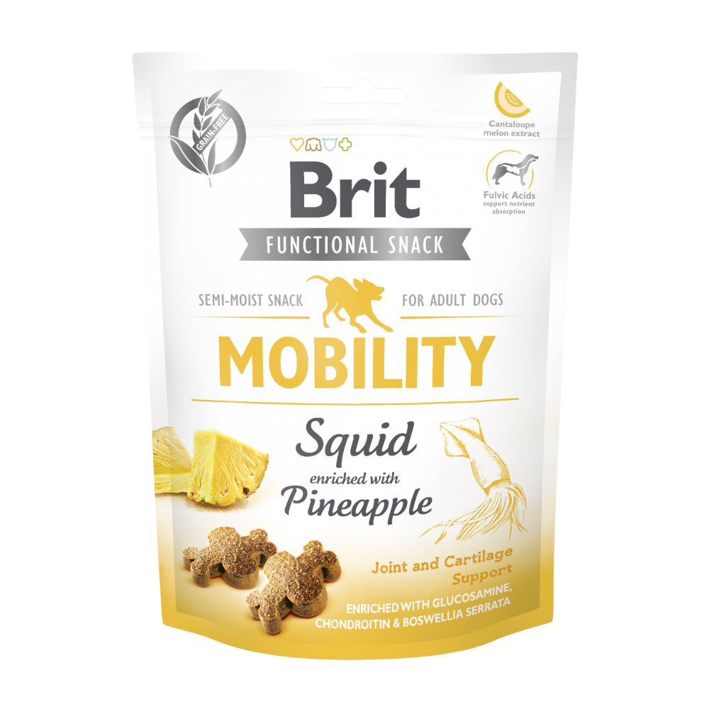 Ласощі Brit Care Functional Snack Mobility для собак для підтримки суглобів з кальмаром та ананасом 150 г