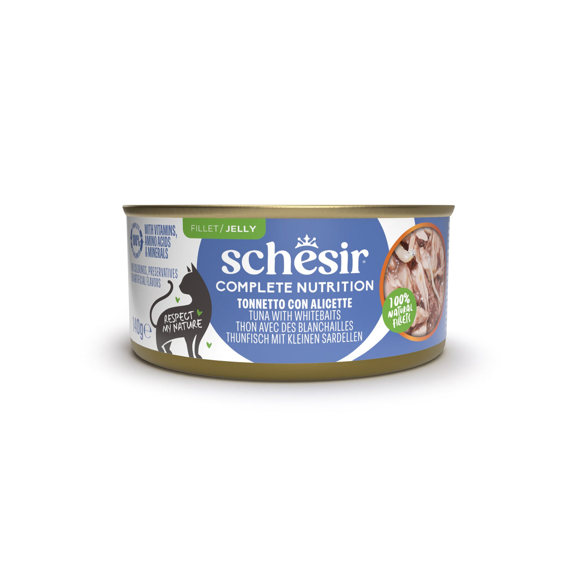 Schesir тунець з анчоусами, консерви для котів, банка, 140 г
