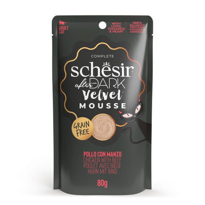 Schesir After Dark курка з яловичиною, мус, консерви для котів, пауч, 80 г
