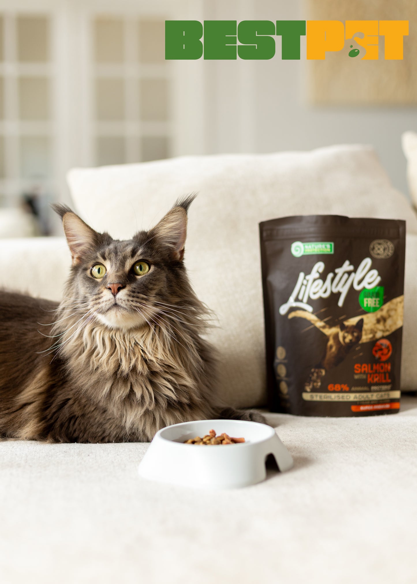 Nature's Protection Lifestyle Sterilised Salmon Сухий беззерновий корм для стерилізованих котів з лососем, 400 г