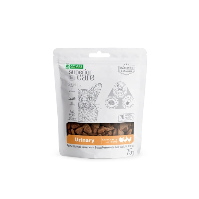 Nature's Protection Superior Care Urinary Ласощі для котів для підтримки сечовидільної системи з птицею, 75 г