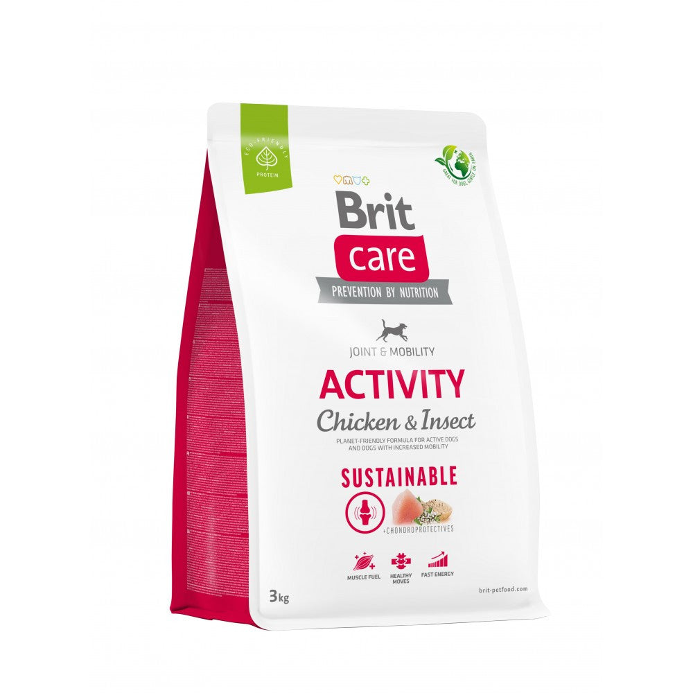 Корм сухий Brit Care Dog Sustainable Activity для дорослих собак з підвищеною активністю з куркою та комахами 3 кг