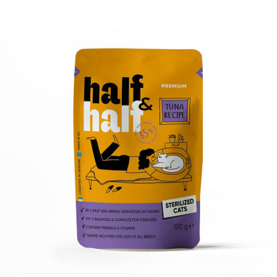 Корм вологий Half&Half для стерилізованих котів з кроликом та яблуком в желе 85 г
