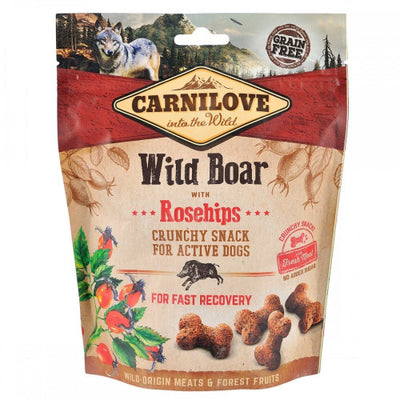 Ласощі Carnilove Dog Crunchy Snack Wild Boar with Rosehips для активних собак для швидкого відновлення з диким кабаном т