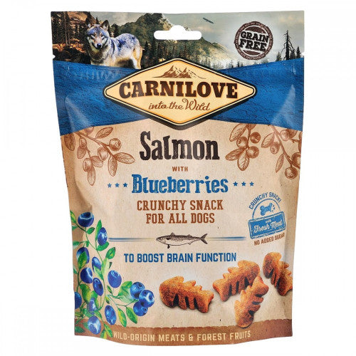 Ласощі Carnilove Dog Crunchy Snack Salmon with Blueberries для собак для покращення роботи мозку з лососем та чорницею 2