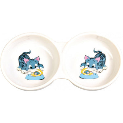 Миска Trixie для котів подвійна керамічна 2/150 мл d-11 см