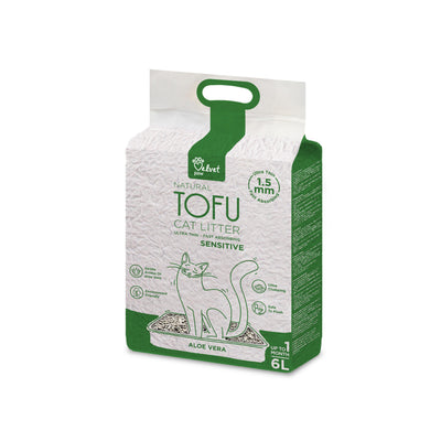 VELVET PAW TOFU Наповнювач туалетів для котів, схильних до алергії, з екстрактом алое вера, 6 л/2,6 кг