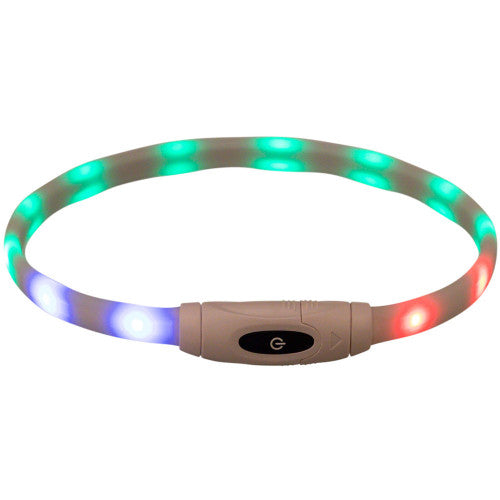 Нашийник Trixie що світиться з USB силікон різнокольоровий XS–XL 65 см х 16 мм